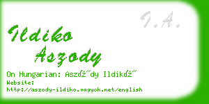 ildiko aszody business card